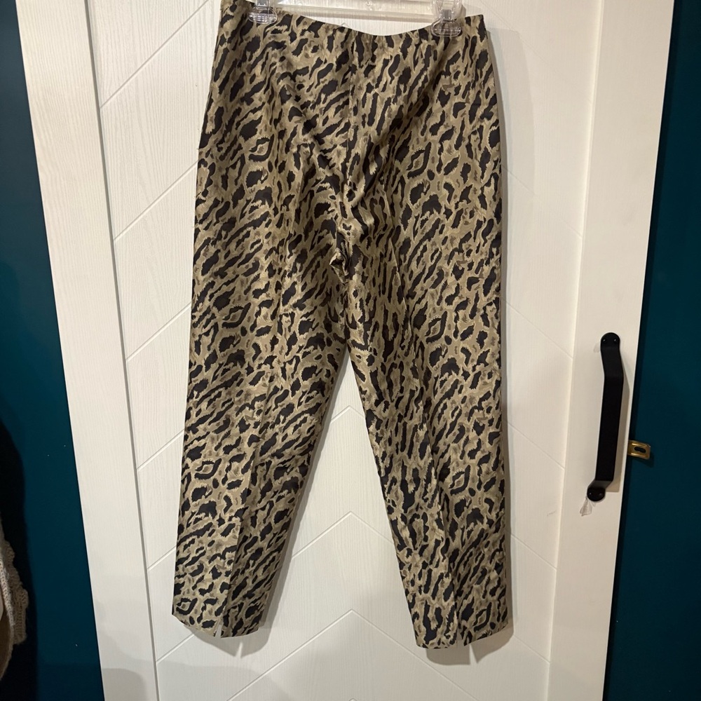 CARLISLE Straight Leg Trouser/Leopard Black Tan /Chic / Sophisticated/ Office/8 - Picture 4 of 6